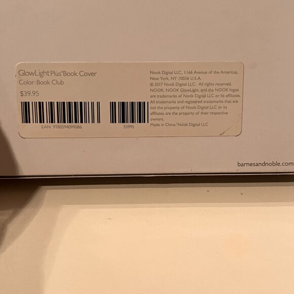 Barnes & Noble Nook GlowLight Plus Cover with Tab Book Club Design (k/x) NEW - Picture 8 of 14